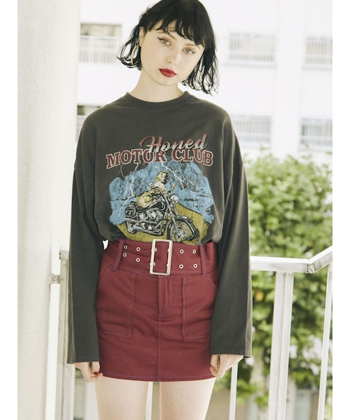 jouetie(ジュエティ)の「ヴィンテージグラフィックロンT(Tシャツ/カットソー・レディース・オフホワイト/ブラック/ピンク/アイボリー・M)」の9枚目の写真