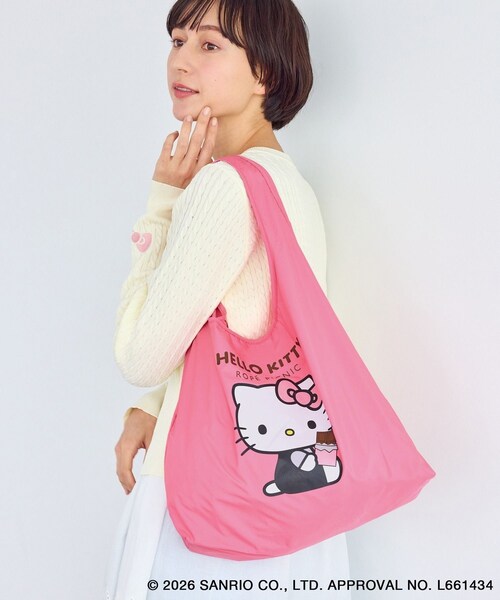 ROPE' PICNIC(ロペピクニック)の「【ROPE' PICNIC×ハローキティ】折りたたみエコバッグ(エコバッグ/サブバッグ・レディース・ホワイト/ローズピンク・F)」の12枚目の写真