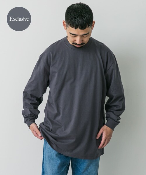 URBAN RESEARCH DOORS(アーバンリサーチドアーズ)の「『別注』HANES×DOORS BEEFY-T DOORS FIT LONG-SLEEVE(Tシャツ/カットソー・メンズ・ホワイト/グレー/ダークグレー/ブラック/ネイビー・M/L/XL/XXL)」の4枚目の写真