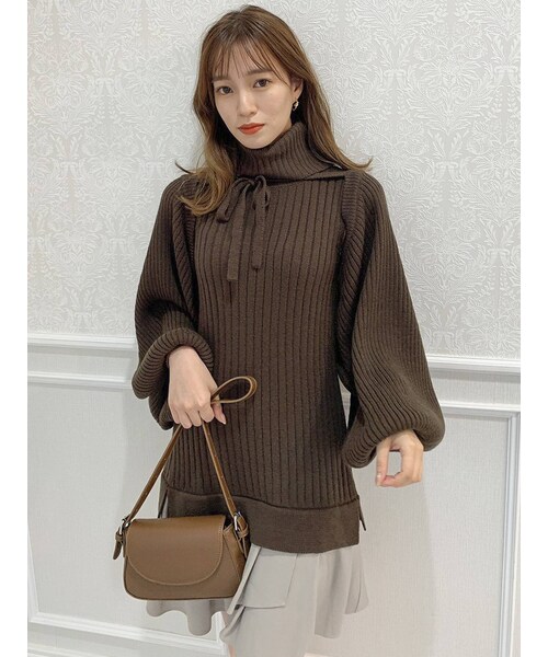 dazzlin（ダズリン）の「2WAYドッキングニットチュニック（チュニック・レディース・ベージュ/モカ/グレー/アイボリー/ブラウン・F）」の17枚目の写真