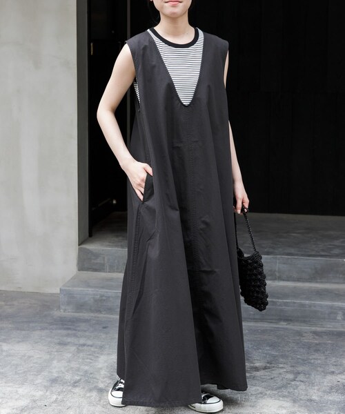 URBAN RESEARCH DOORS（アーバンリサーチドアーズ）の「FORK&SPOON　テントラインUネックワンピース（ワンピース・レディース・BROWN/BLACK/BEIGE・1/2）」の15枚目の写真