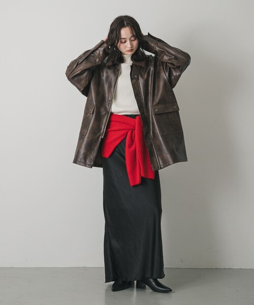 SENSE OF PLACE by URBAN RESEARCH（センスオブプレイスバイアーバンリサーチ）の「FLハンティングジャケット（テーラードジャケット・レディース・BLACK/BEIGE/BROWN・one）」の2枚目の写真