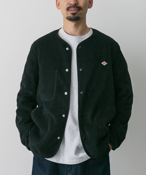 DANTON　FLEECE COLLARLESS JACKET サイズ44 URBAN RESEARCH DOORS（アーバンリサーチドアーズ）の「DANTON FLEECE