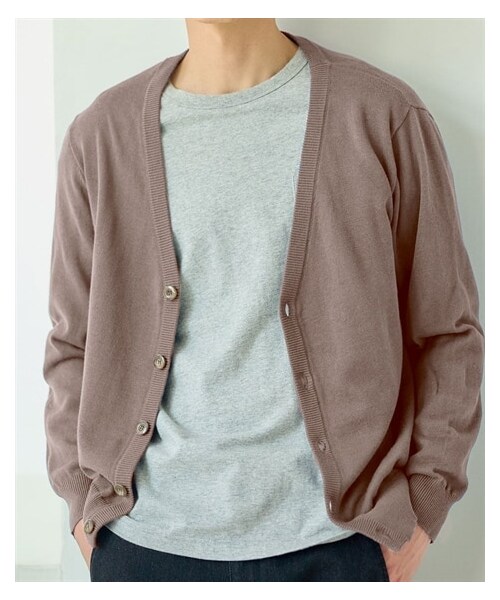 nissen（ニッセン）の「ニットカーディガン（カーディガン/ボレロ・メンズ・グリーン系/ネイビー/チャコール/黒/カーキ/グレージュ/ダークブルー・M/L/LL/3L/4L/5L/6L/8L/10L）」の3枚目の写真