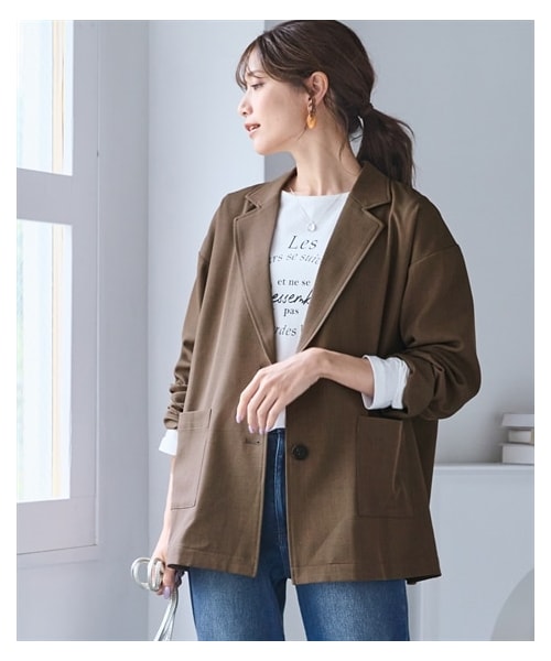 nissen（ニッセン）の「＜大きいサイズ＞しわになりにくいゆるシルエットストレッチライトジャケット（ジャケット/アウター・レディース・モカ/黒・L~LL/3L~4L/5L~6L/8L/10L）」の22枚目の写真