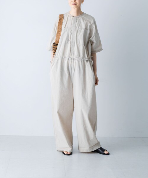 かぐれ（カグレ）の「『2サイズ展開』ワイドオールインワン（つなぎ/オールインワン・レディース・SANDBEIGE/CHARCOAL・0/1）」の17枚目の写真