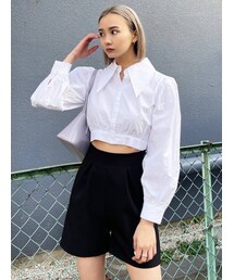 EMODA | ビッグカラークロップシャツトップ(シャツ/ブラウス)