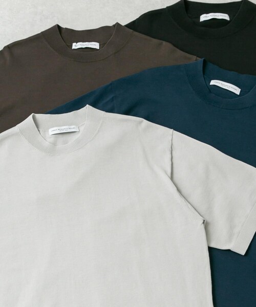 URBAN RESEARCH DOORS（アーバンリサーチドアーズ）の「LIFE STYLE TAILOR　ハイゲージクルーネック半袖ニット（シャツ/ブラウス・メンズ・IVORY/BLACK/NAVY BLUE/GRAY BROWN・M/L）」の13枚目の写真