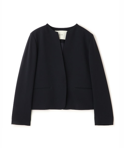 ROPE'(ロペ)の「トリアセダブルクロス クルーネックジャケット/イージーケア・セットアップ対応・26SS(ノーカラージャケット・レディース・ベージュ/ネイビー・36/38/40)」の19枚目の写真