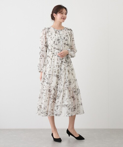 Jayro（ジャイロ）の「フラワーシフォンワンピース（ワンピース・レディース・ブラック/ホワイト系・F）」の10枚目の写真