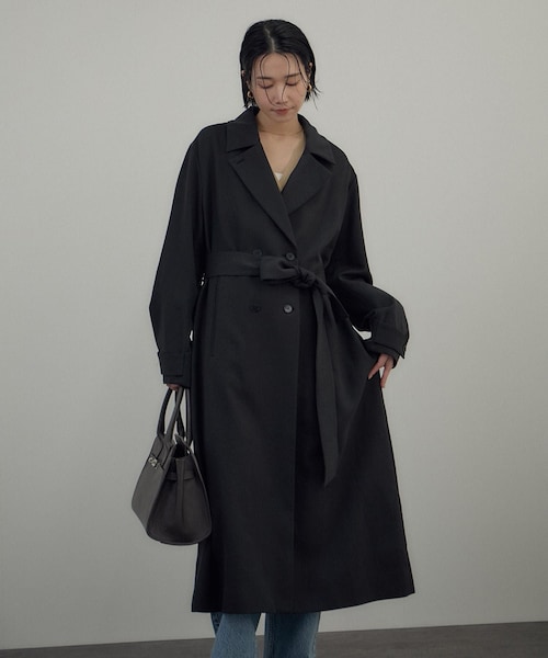 ADAM ET ROPE'（アダムエロペ）の「ニュアンストレンチコート（トレンチコート・レディース・ブラック/カーキ・F）」の9枚目の写真