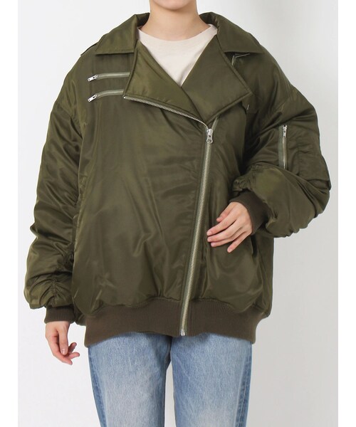 jouetie（ジュエティ）の「ライダースMA-1（MA-1・レディース・アイボリー/ブラック/ボルドー/カーキ・M）」の22枚目の写真