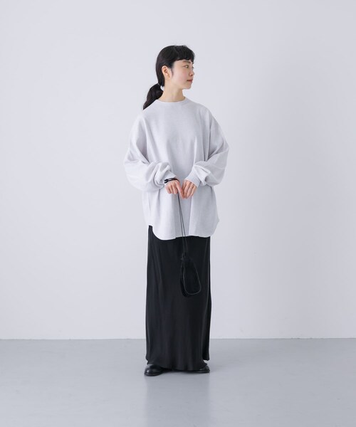 かぐれ（カグレ）の「サーマルクルーネックプルオーバー（Tシャツ/カットソー・レディース・LIGHT GRAY/BLACK・Free）」の20枚目の写真