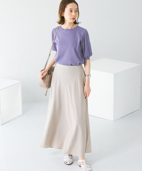 URBAN RESEARCH ROSSO（アーバンリサーチロッソ）の「リネンフレアーナロースカート（スカート・レディース・red/ivory/green/brown・36/38）」の8枚目の写真