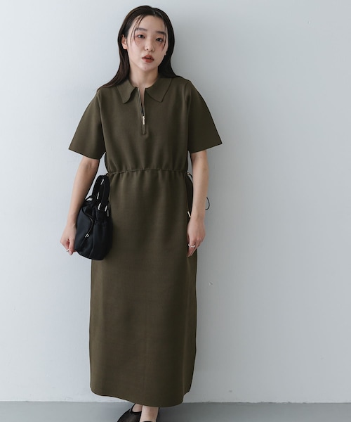 SENSE OF PLACE by URBAN RESEARCH（センスオブプレイスバイアーバンリサーチ）の「『洗濯可』フォルムニットワンピース（ワンピース・レディース・BLACK/IVORY/BROWN・COMPACT/One）」の3枚目の写真
