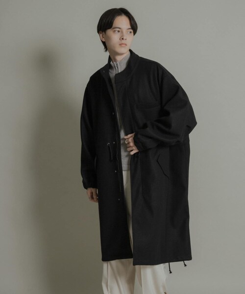 SENSE OF PLACE by URBAN RESEARCH（センスオブプレイスバイアーバンリサーチ）の「『UR TECH』 カットメルトンモッズコート（モッズコート・メンズ・BLACK/KHAKI・M/L）」の9枚目の写真