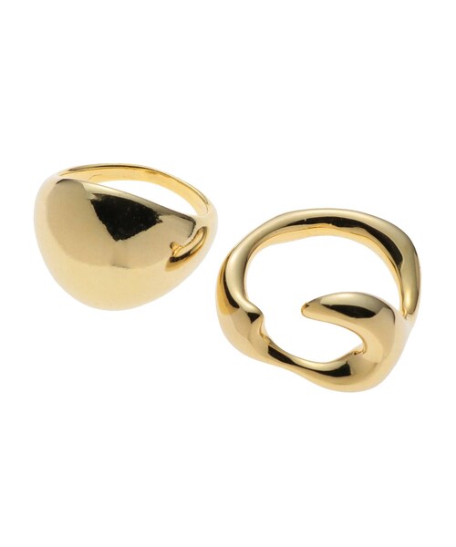 EVRIS（エヴリス）の「WAVE 2PCSリング（リング・レディース・ゴールド/シルバー・F）」の2枚目の写真