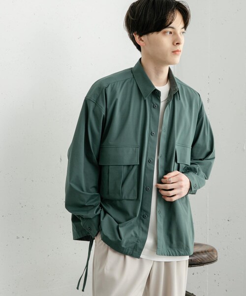 SENSE OF PLACE by URBAN RESEARCH(センスオブプレイスバイアーバンリサーチ)の「ドットメッシュダブルポケットロングスリーブシャツ(シャツ/ブラウス・メンズ・L.PINK/CHARCOAL/GREEN・M/L)」の17枚目の写真