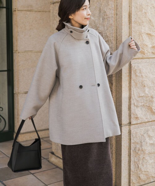 URBAN RESEARCH DOORS（アーバンリサーチドアーズ）の「『UR TECH』ミドル丈コート（テーラードジャケット・レディース・BRICK/杢BEIGE/NAVY・M）」の10枚目の写真