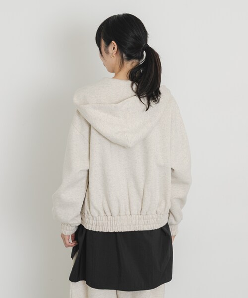 EKAL（エカル）の「ボタニルプライム裏起毛ZIPパーカー（パーカー・レディース・シロ杢/ブラック・one）」の6枚目の写真