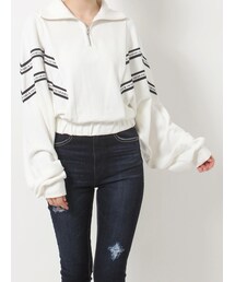 GYDA | 2LINE LOGOテープハーフZIP TOPS(スウェット)