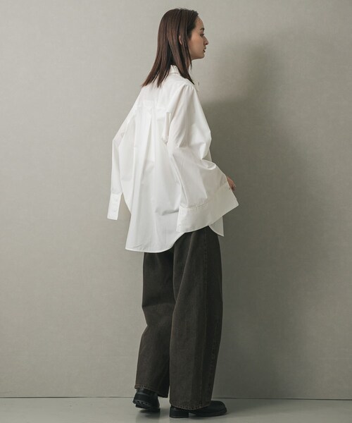 SENSE OF PLACE by URBAN RESEARCH（センスオブプレイスバイアーバンリサーチ）の「スリットスリーブルーズシャツ（シャツ/ブラウス・レディース・IVORY/L.BLUE/BLU×WHT/BRN×BEG・one）」の10枚目の写真