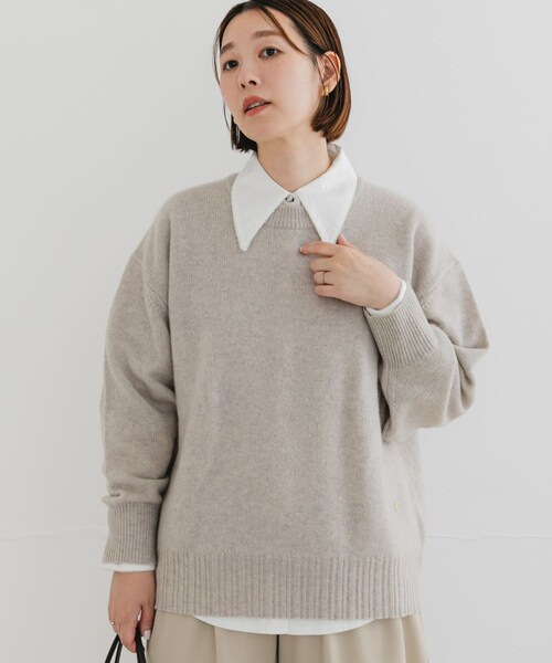 URBAN RESEARCH ROSSO（アーバンリサーチロッソ）の「F by ROSSO　トリミングレースビッグカラーシャツ（シャツ/ブラウス・レディース・OFF WHITE/NAVY/OW STRIPE・FREE）」の6枚目の写真