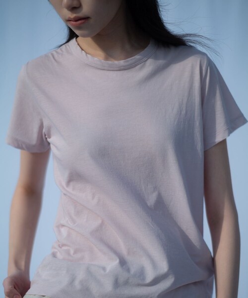 bonjour records(ボンジュールレコーズ)の「BATONER/バトナー CHIFFON T-SHIRT (COMPACT)(Tシャツ/カットソー・レディース・ホワイト/ピンク系・1)」の9枚目の写真
