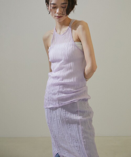 ADAM ET ROPE'（アダムエロペ）の「【Gabriela Coll Garments】クラッシュドタフタタンクトップ（タンクトップ・レディース・パープル系・0/1）」の11枚目の写真