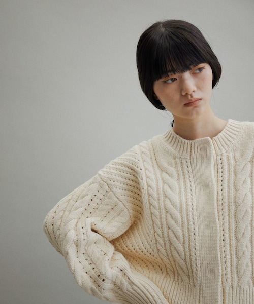 ADAM ET ROPE' 【WEB限定】 2WAYケーブルカーディガン ADAM ET ROPE'（アダムエロペ）の「【WEB限定(一部店舗展開あり)・2WAY