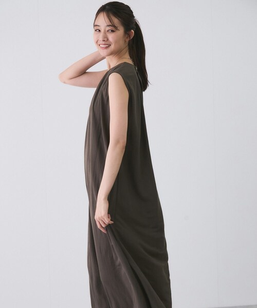 Jayro（ジャイロ）の「リネンライクカノコワンピース（ワンピース・レディース・ブラック/カーキ/ブルー系・M）」の11枚目の写真