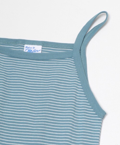 KBF(ケイビーエフ)の「Miller Panel ribbed camisole(キャミソール・レディース・BLU×WH/GRY×NY・Free)」の5枚目の写真