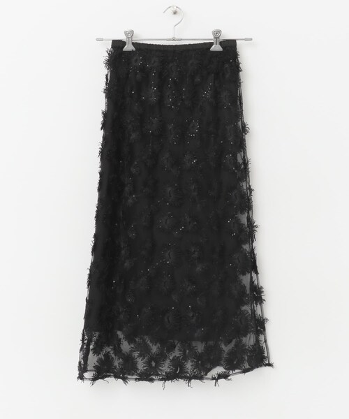 URBAN RESEARCH ROSSO（アーバンリサーチロッソ）の「チュールフラワーレイヤードスカート（スカート・レディース・black/l.beige・FREE）」の8枚目の写真