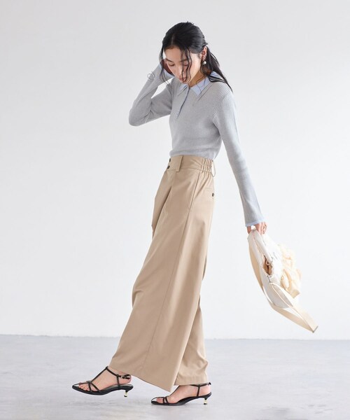 VIS（ビス）の「フロントタックデザインワイドパンツ（その他パンツ・レディース・ライトグレー/ベージュ・M/S）」の7枚目の写真