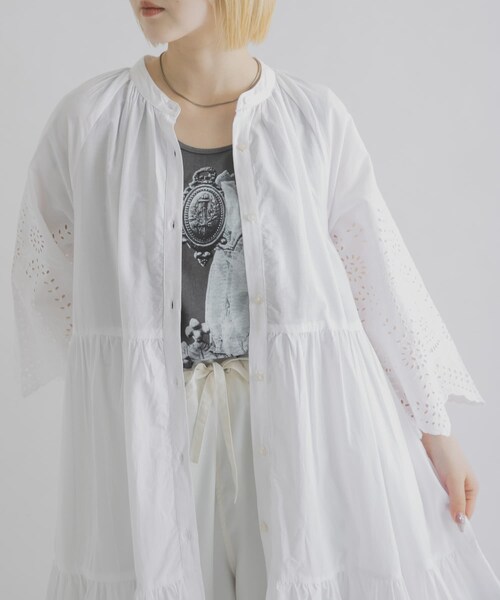 THE GOODLAND MARKET（ザグッドランドマーケット）の「FANAKA　ティアードドレス（ワンピース・レディース・WHITE/BLACK/BLUE・Free）」の6枚目の写真