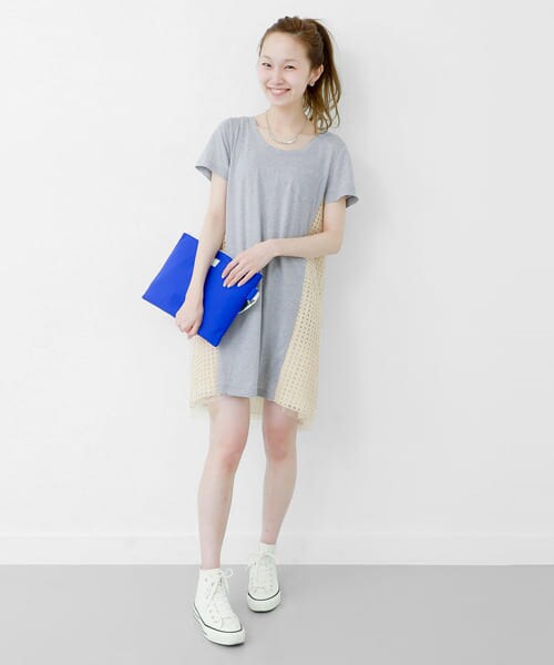 BACKレース切替カットワンピース