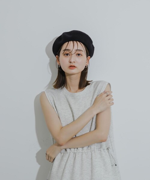 SENSE OF PLACE by URBAN RESEARCH（センスオブプレイスバイアーバンリサーチ）の「サーモベレー（ハンチング/ベレー帽・レディース・IVORY/BLACK・one）」の2枚目の写真