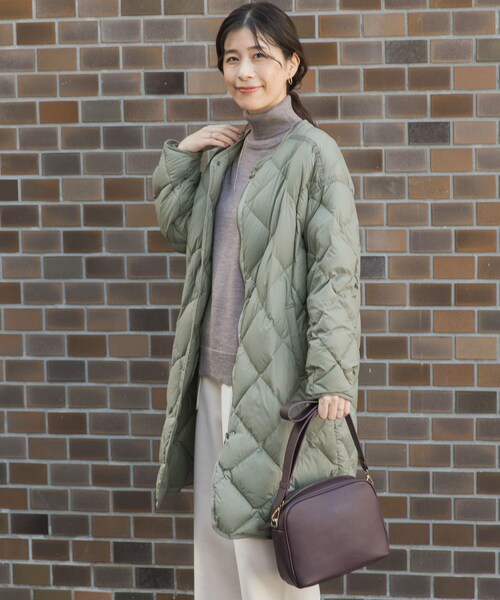 URBAN RESEARCH DOORS（アーバンリサーチドアーズ）の「ライトダウンキルトロングコート（テーラードジャケット・レディース・L.GREGE/KHAKI/NAVY・M）」の18枚目の写真