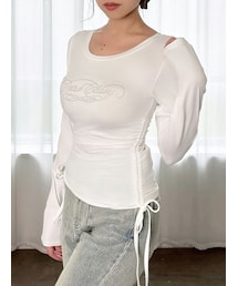 RESEXXY（リゼクシー）の「【骨格ストレート向け】サイドドロストロングTシャツ（Tシャツ/カットソー・レディース）」
