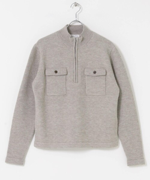 SENSE OF PLACE by URBAN RESEARCH（センスオブプレイスバイアーバンリサーチ）の「『洗濯可』ダブルポケットハーフジップニット（ニット/セーター・メンズ・BLACK/GRAY・M/L）」の7枚目の写真