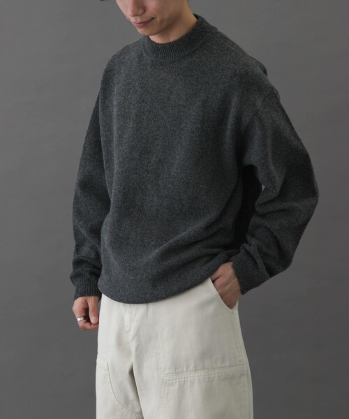 URBAN RESEARCH DOORS(アーバンリサーチドアーズ)の「FORK&SPOON Ricotta モックネックニット(ニット/セーター・メンズ・BROWN/GREEN/CHARCOAL・4/5)」の7枚目の写真