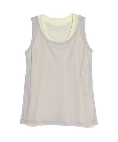 ELENDEEK（エレンディーク）の「SHEER LAYERED TANK（タンクトップ・レディース・オフホワイト/ブラック/イエロー/グレー・F）」の17枚目の写真