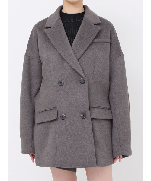MURUA（ムルーア）の「ウール混オーバーテーラードジャケット（テーラードジャケット・レディース・グレー/モカ・F）」の5枚目の写真