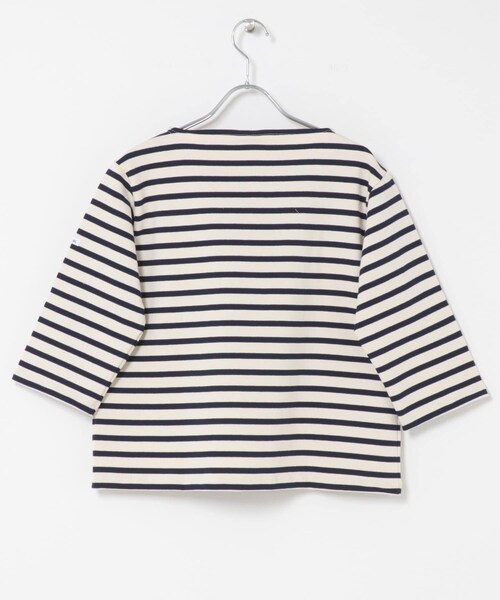 URBAN RESEARCH DOORS（アーバンリサーチドアーズ）の「ORCIVAL　SHORT LENGTH BOAT NECK PULLOVER（Tシャツ/カットソー・レディース・EC×MARINE/BROW×WHI/BROW×ELA/EC×BON・2）」の9枚目の写真