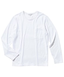 nissen | 綿１００％ポケット付クルーネック長袖Tシャツ【３L以上お腹ゆったり】(Tシャツ/カットソー)