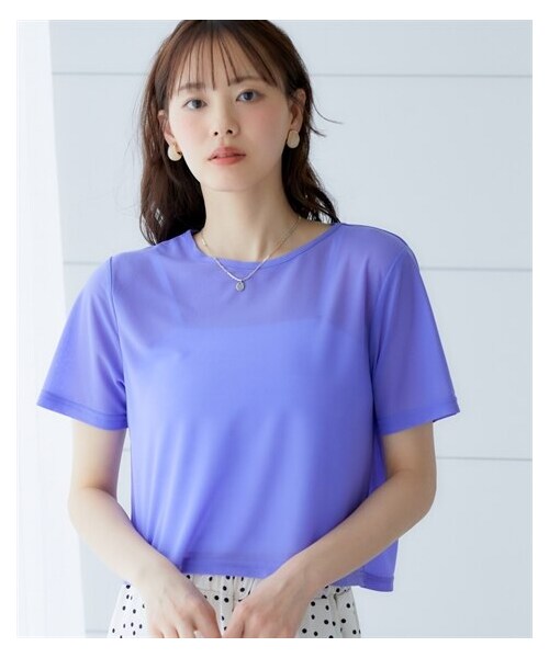 nissen（ニッセン）の「大きいサイズ　シアートップス　miclat（Tシャツ/カットソー・レディース・オレンジ/パープル/ホワイト・L/LL/3L/4L/5L/6L/8L/10L）」の14枚目の写真