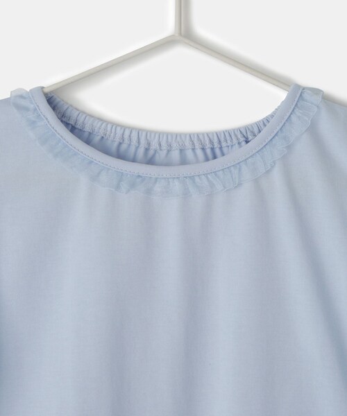 ROPE' PICNIC(ロペピクニック)の「【KIDS/キッズ】肩あきフリルハーフスリーブトップス(Tシャツ/カットソー・キッズ・ブラック/オフホワイト/サックス・L/M/S)」の13枚目の写真