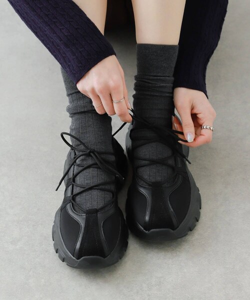 SENSE OF PLACE by URBAN RESEARCH（センスオブプレイスバイアーバンリサーチ）の「レースアップバレエスニーカー（スニーカー・レディース・BLACK/BROWN/GRAY/IVORY・S/M/L/XL）」の17枚目の写真