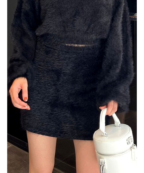 GYDA（ジェイダ）の「シャギータイトスカートライクショートパンツ【SETUP着用可】（スカート・レディース・ブラック/オフホワイト/ベージュ/アイボリー・F）」の9枚目の写真