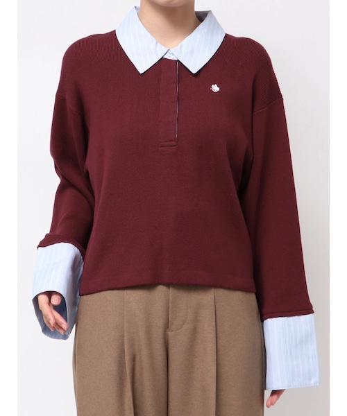 【POLO BCSコラボ】シャツカラーカフスニットプルオーバー　ラグナムーン POLO BCSコラボ】シャツカラーカフスニットプルオーバー（ニット